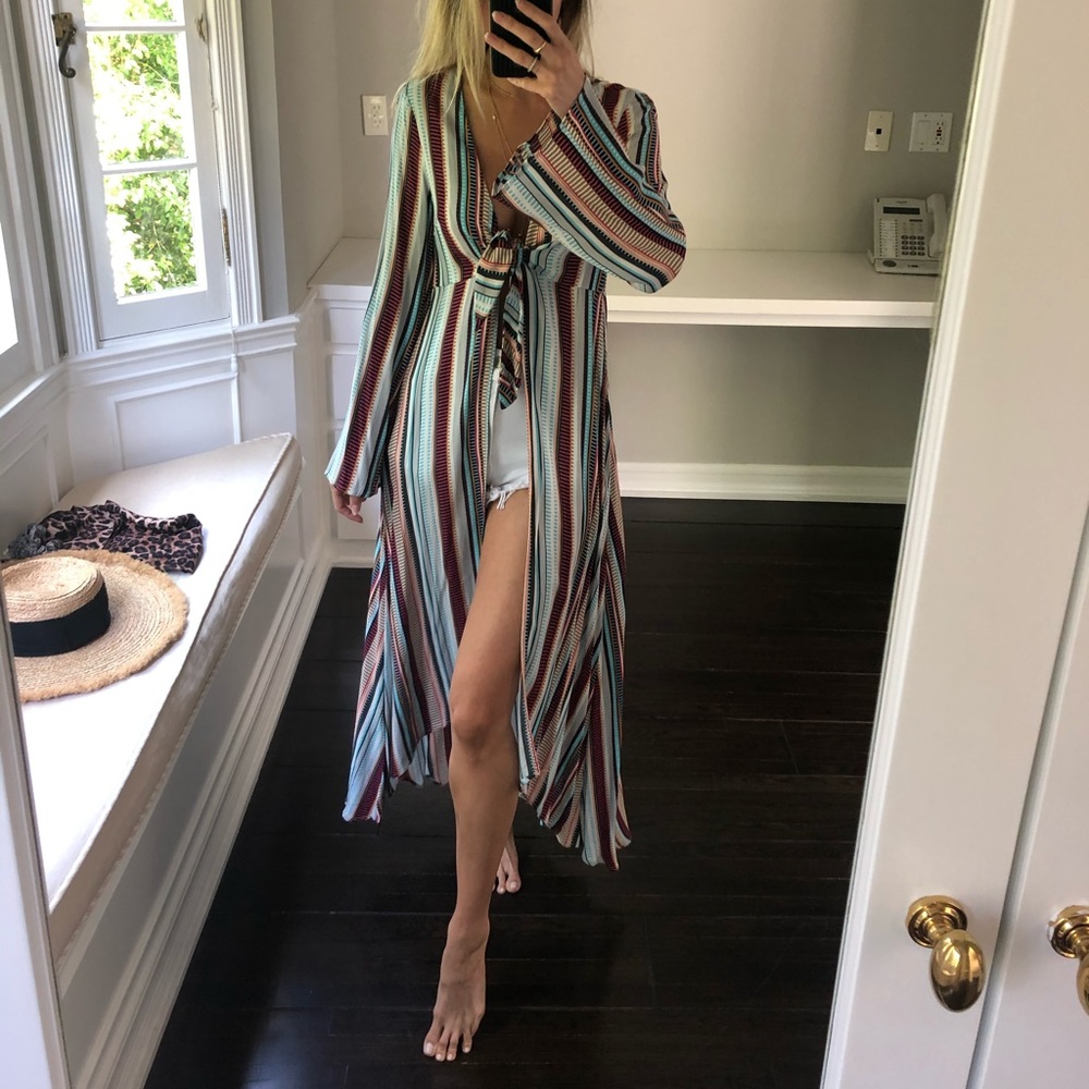 Forever 21 tie maxi cardigan